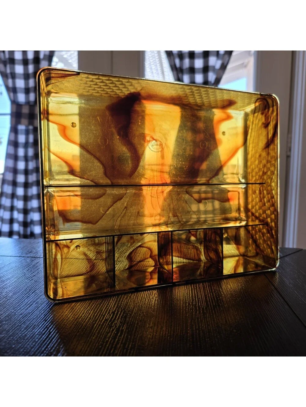 Vintage Tortoise Goody Handi-Tray All Purpose Make Up Caddy Vanity Organizer EUC